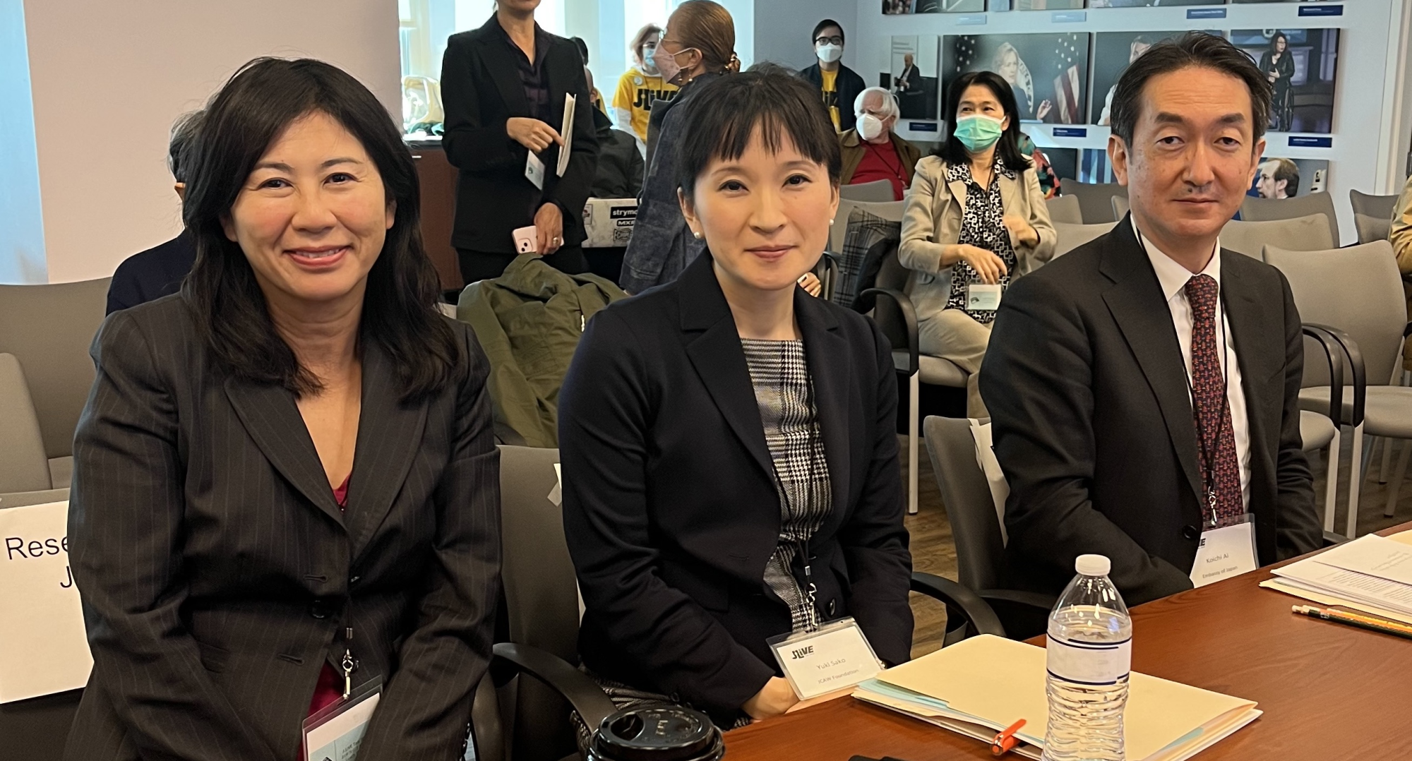 Mr. Koichi Ai, Minister and Head of Chancery of the Embassy of Japan, Ms. Yuki Sako, Japan Commerce Association of Washington Foundation Director, and Prof. Tomoko Takami, President of the American Association of Teachers of Japanese