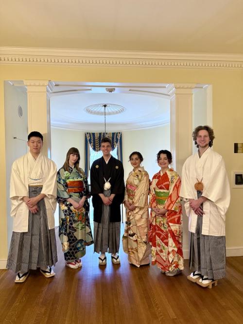 Student wearing Japanese costume